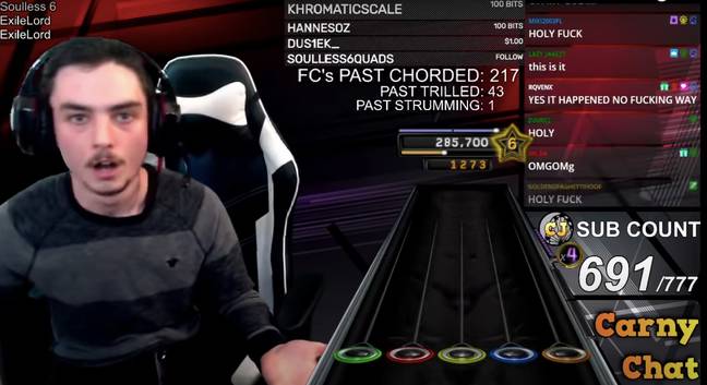 Streamer logra completar al 100% la canción imposible de Guitar Hero