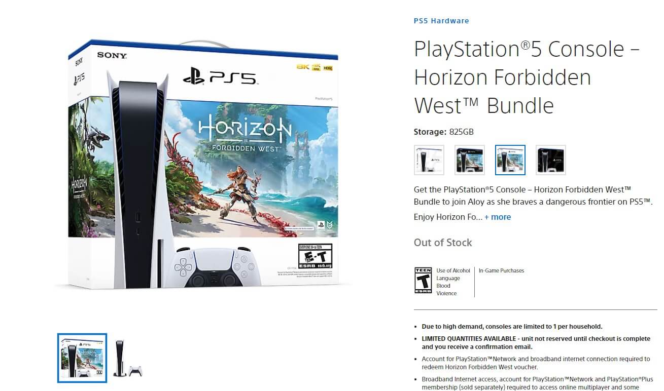 El primer Bundle de PS5 incluirá Horizon Forbidden West