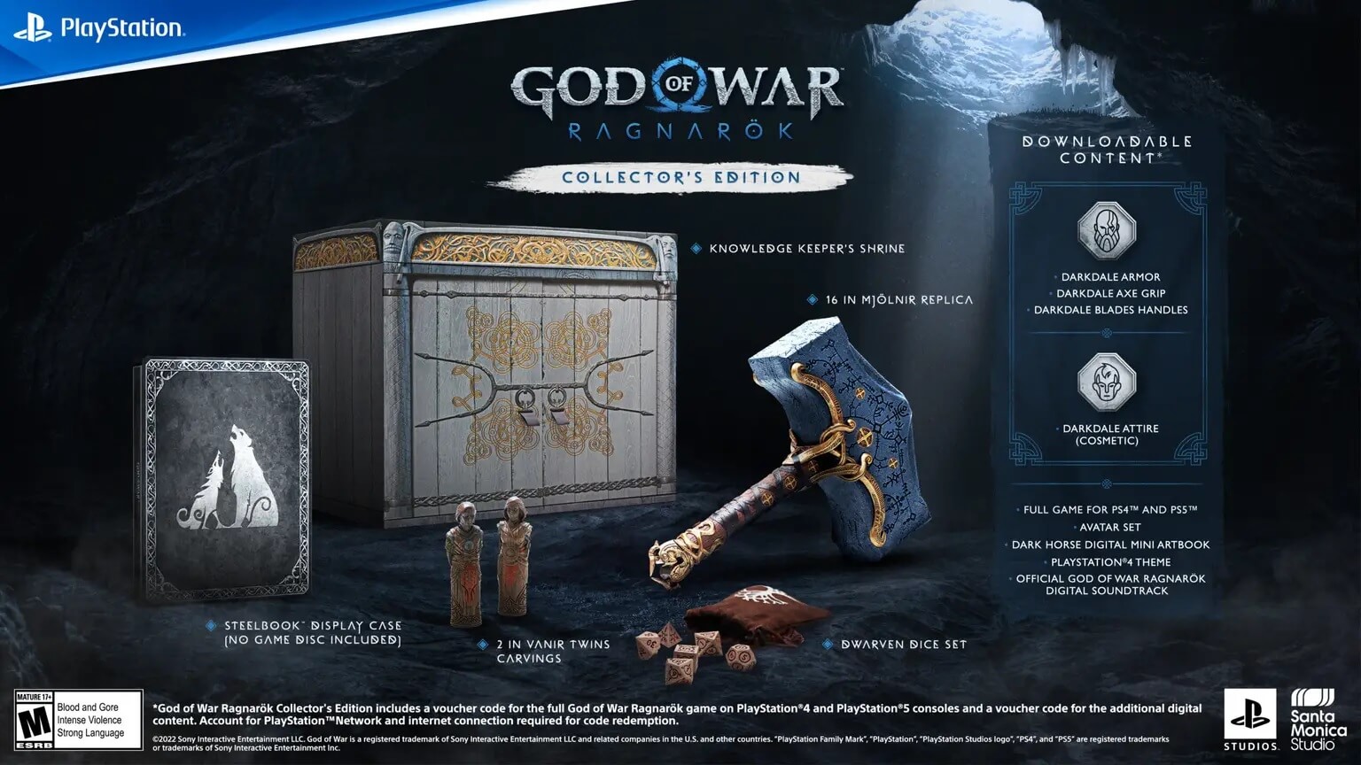 Las ediciones coleccionista y Jotnar de God of War Ragnarok no incluyen el disco del juego