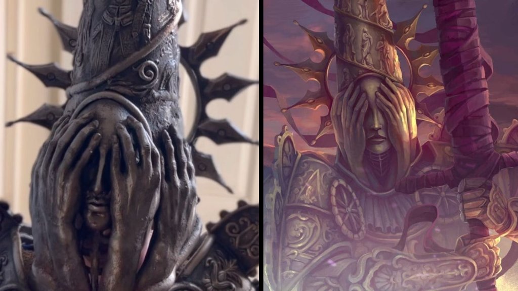 Blasphemous Cosplayer española recrea el espectacular casco de Crisanta