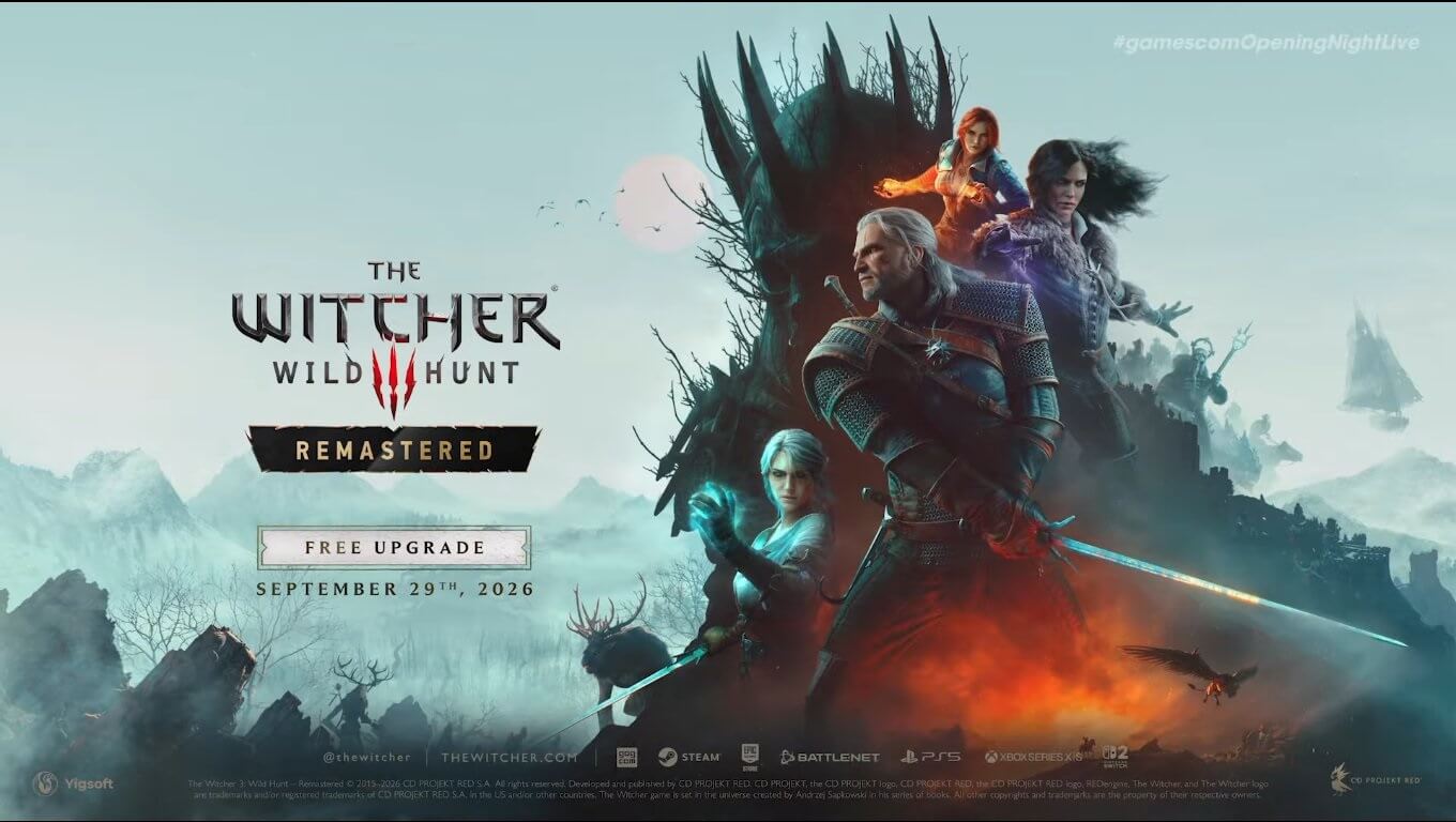The Witcher 3: Wild Hunt Remastered llegará en septiembre como update gratuito.